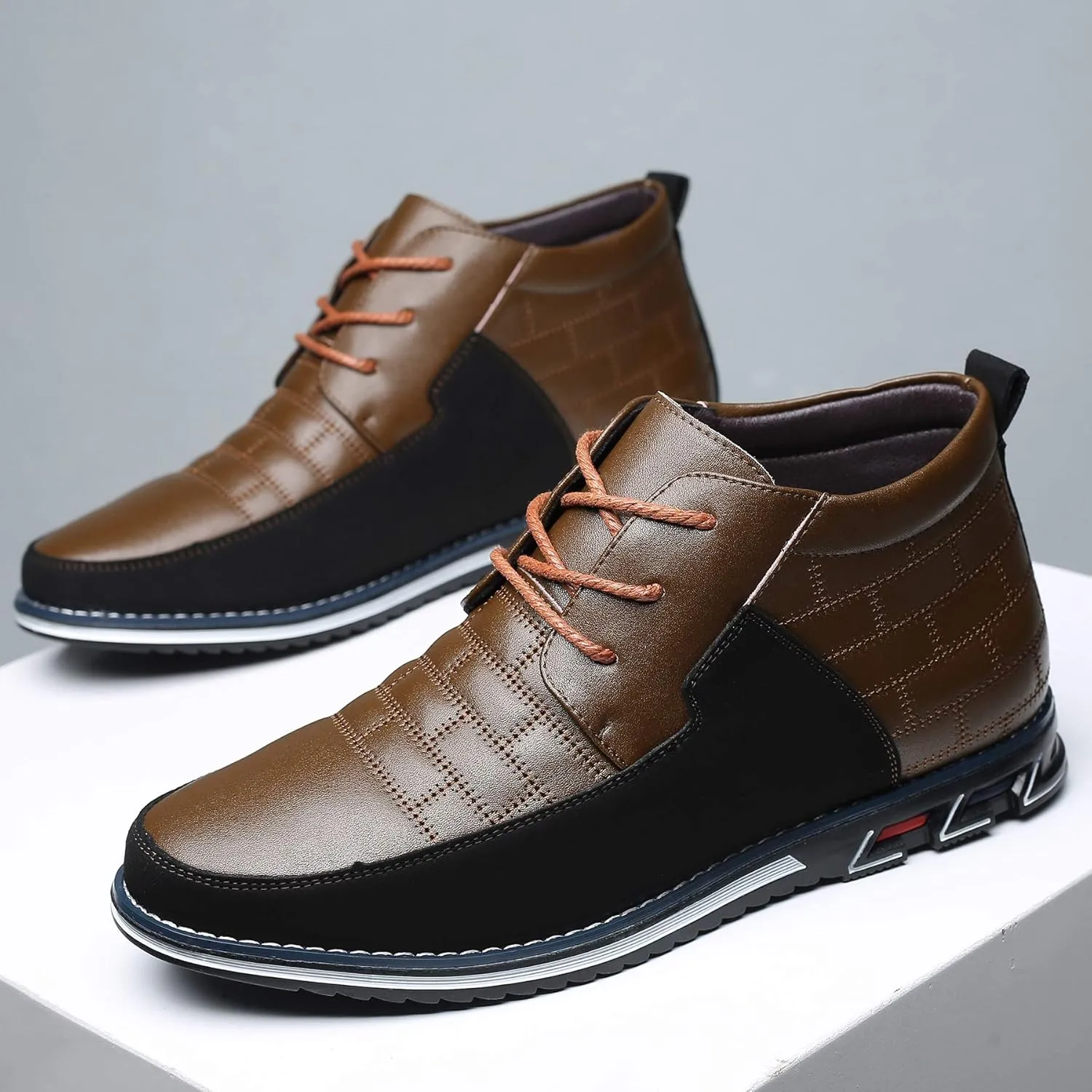 COSIDRAM Men Casual Shoes High-top Loafers Comfort Walking Sneakers Boots for Male