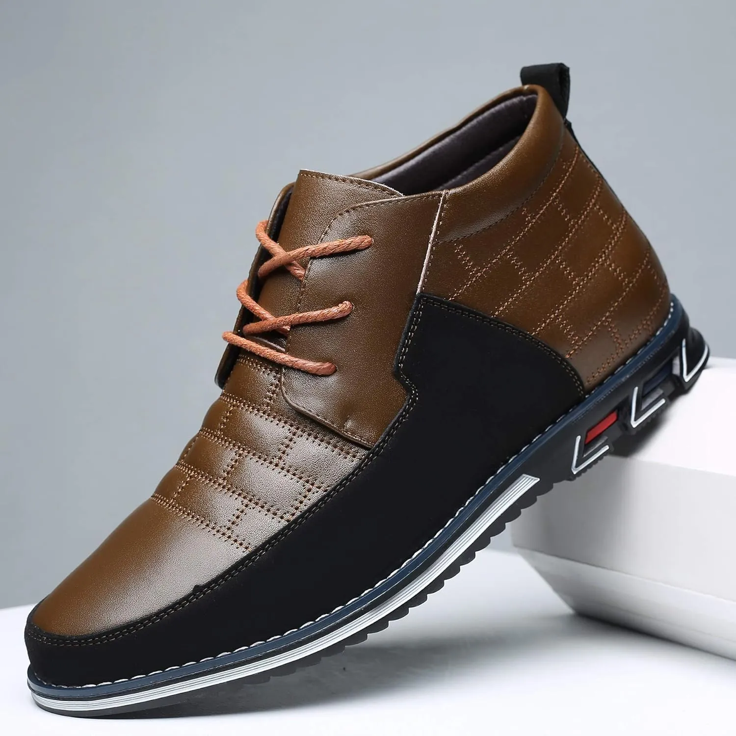 COSIDRAM Men Casual Shoes High-top Loafers Comfort Walking Sneakers Boots for Male