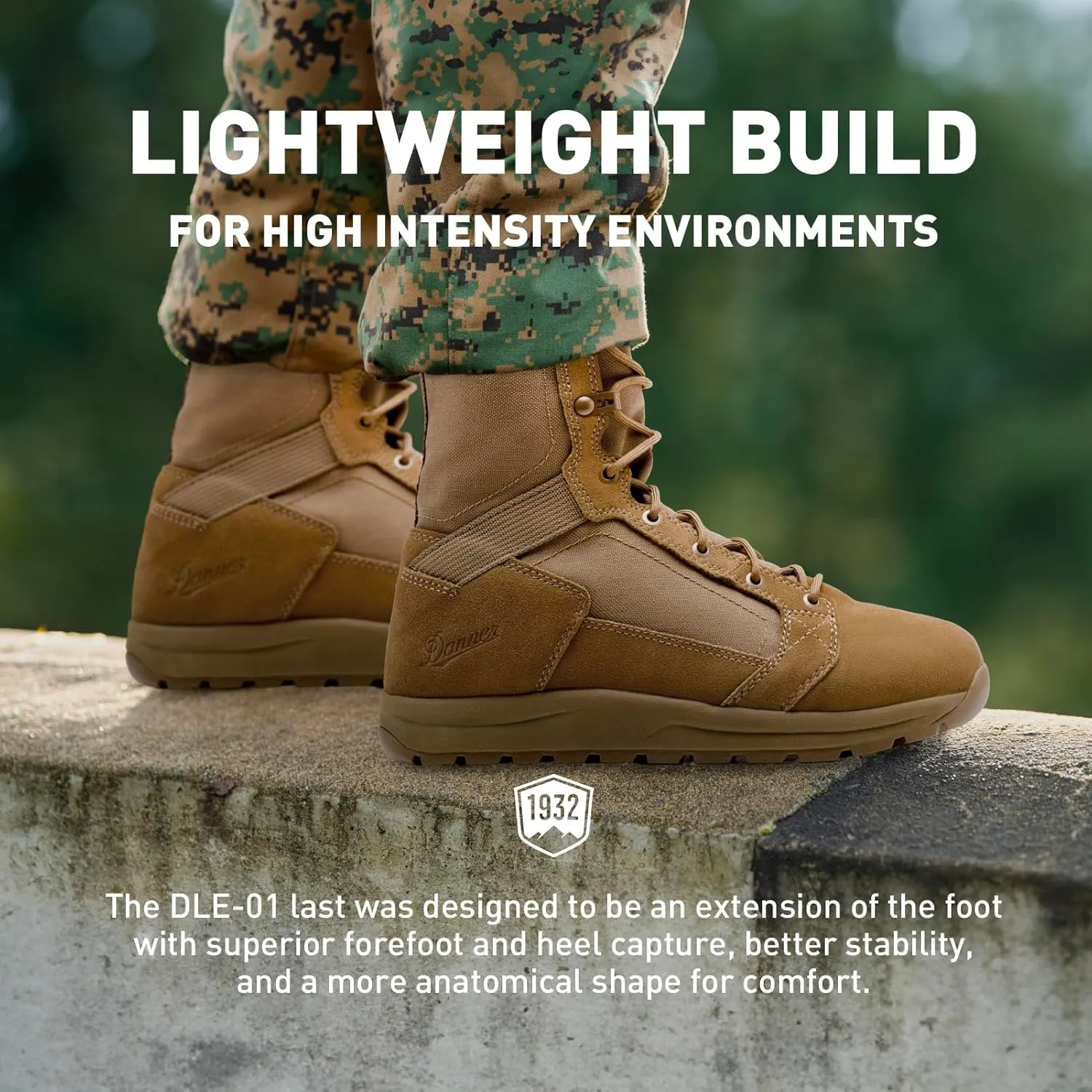 Danner Tachyon 8” Tactical Boots for Men - Ultralight Fast Drying Upper with Abrasion-Resistant Toe, Comfort Footbed, and Non Slip Traction Outsole