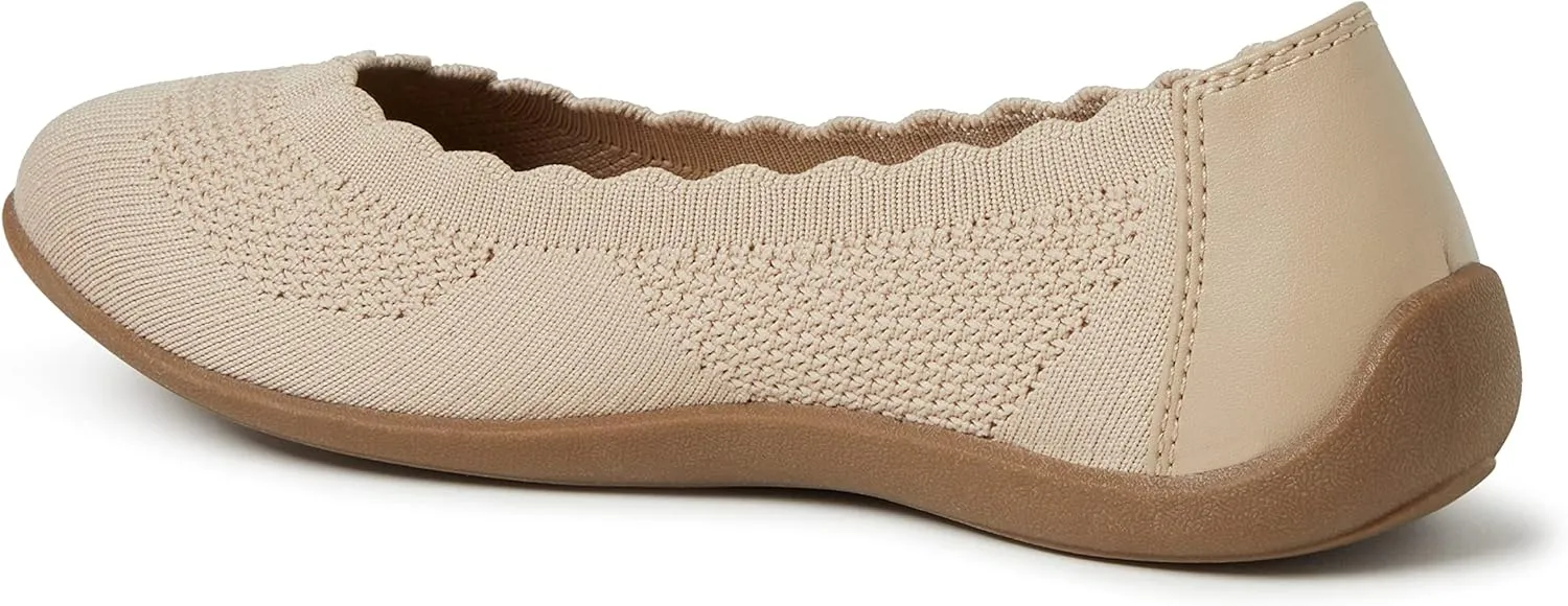 Dearfoams Women's Lightweight Washable Comfort Misty Ballet Flats