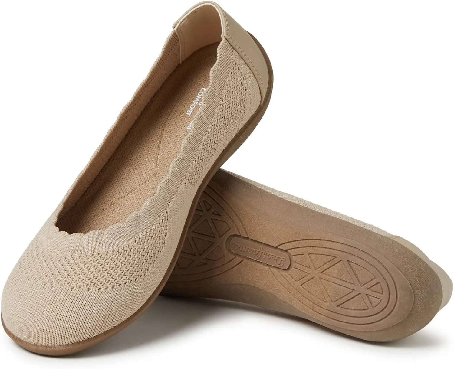 Dearfoams Women's Lightweight Washable Comfort Misty Ballet Flats