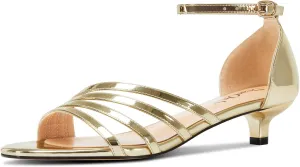 DearOnly Womens Kitten Heel Open Toe Buckle Sandals Basic Classic Ankle Strap Office Casual Prom Summer Shoes 1.4 Inches Heels