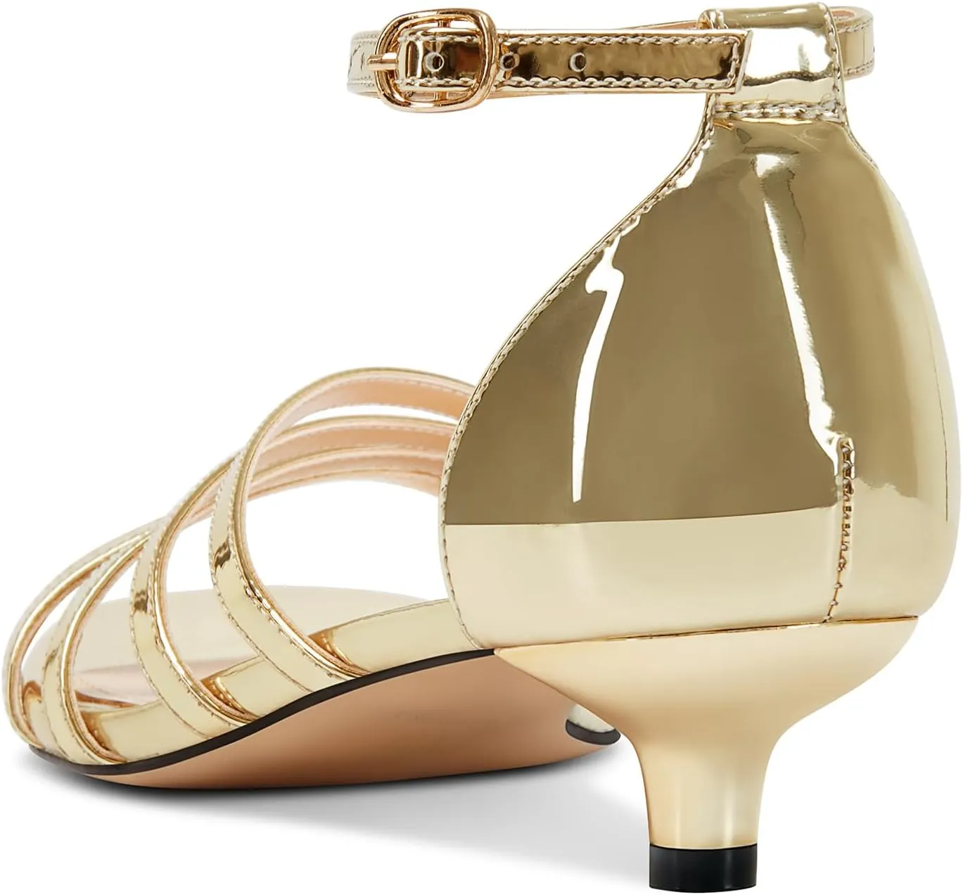 DearOnly Womens Kitten Heel Open Toe Buckle Sandals Basic Classic Ankle Strap Office Casual Prom Summer Shoes 1.4 Inches Heels