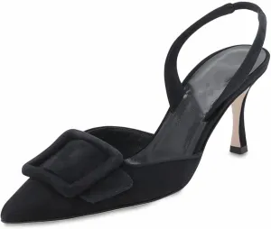Divanne Slingback Pumps, Women's Pointed Toe Stiletto Pumps Buckle High Heeled Sandals Office Lady Casual Party Wedding Shoes