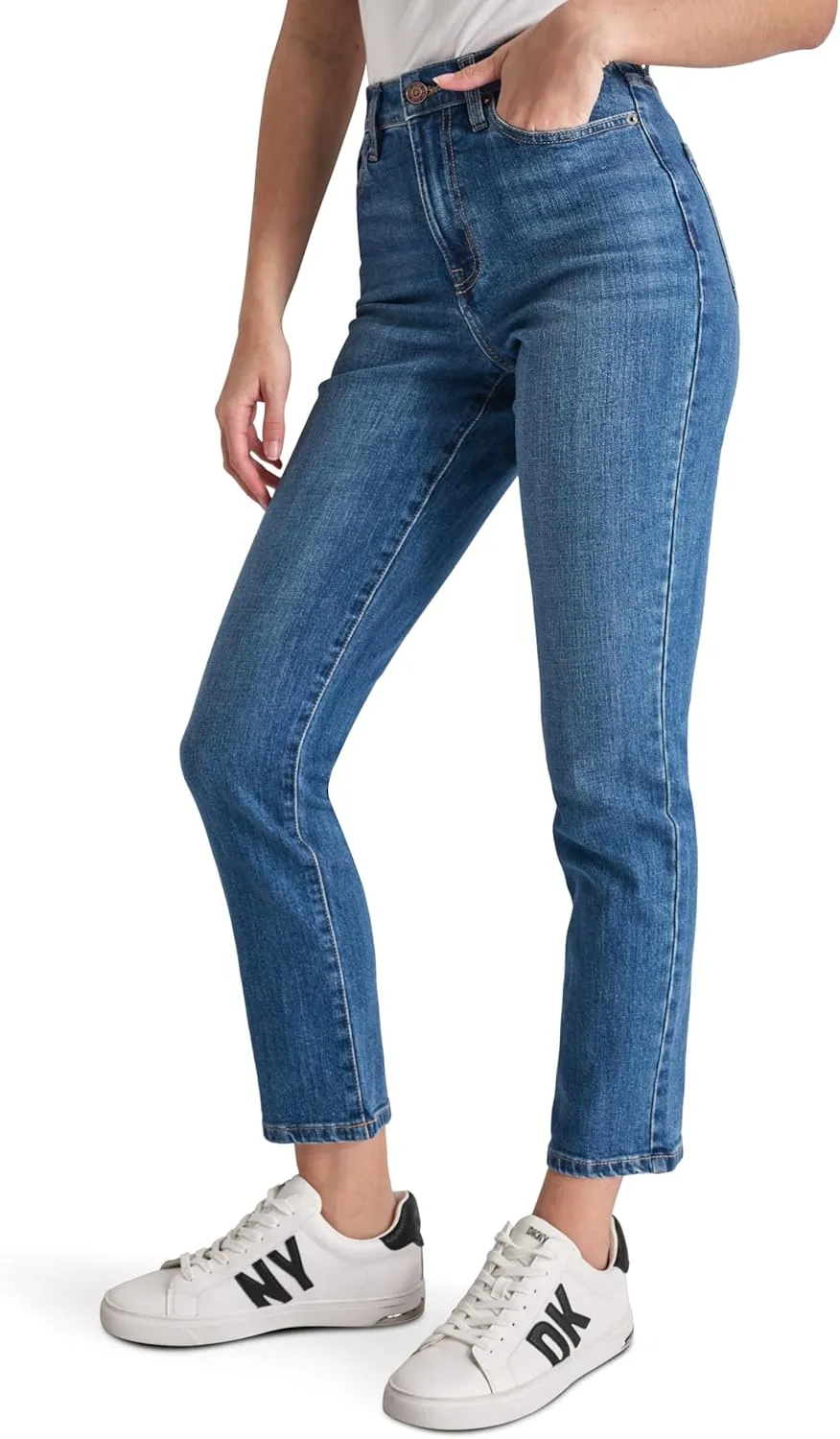 DKNY Women's Slim Straight Crop Jeans