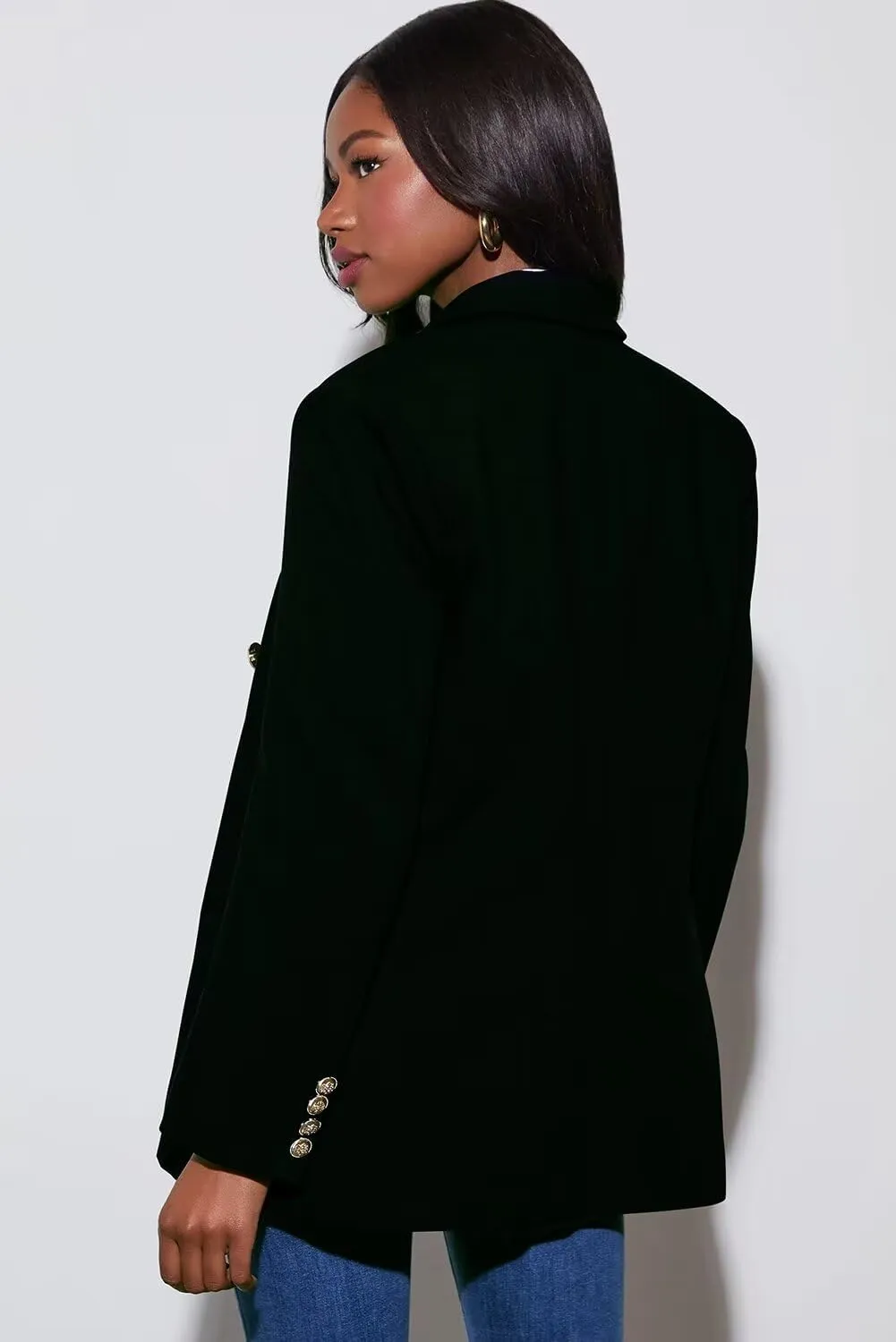 Dokotoo Womens Double Breasted Blazer Jackets Casual Blazers Open Front Long Sleeve Lapel Collar Work Office Jackets Blazer