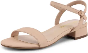 DREAM PAIRS Women Black White Nude Clear Sandals Low Heel Dressy Sandals Ankle Strap Open Toe Chunky Block Heeled Summer Classic Comfortable Flat Shoes