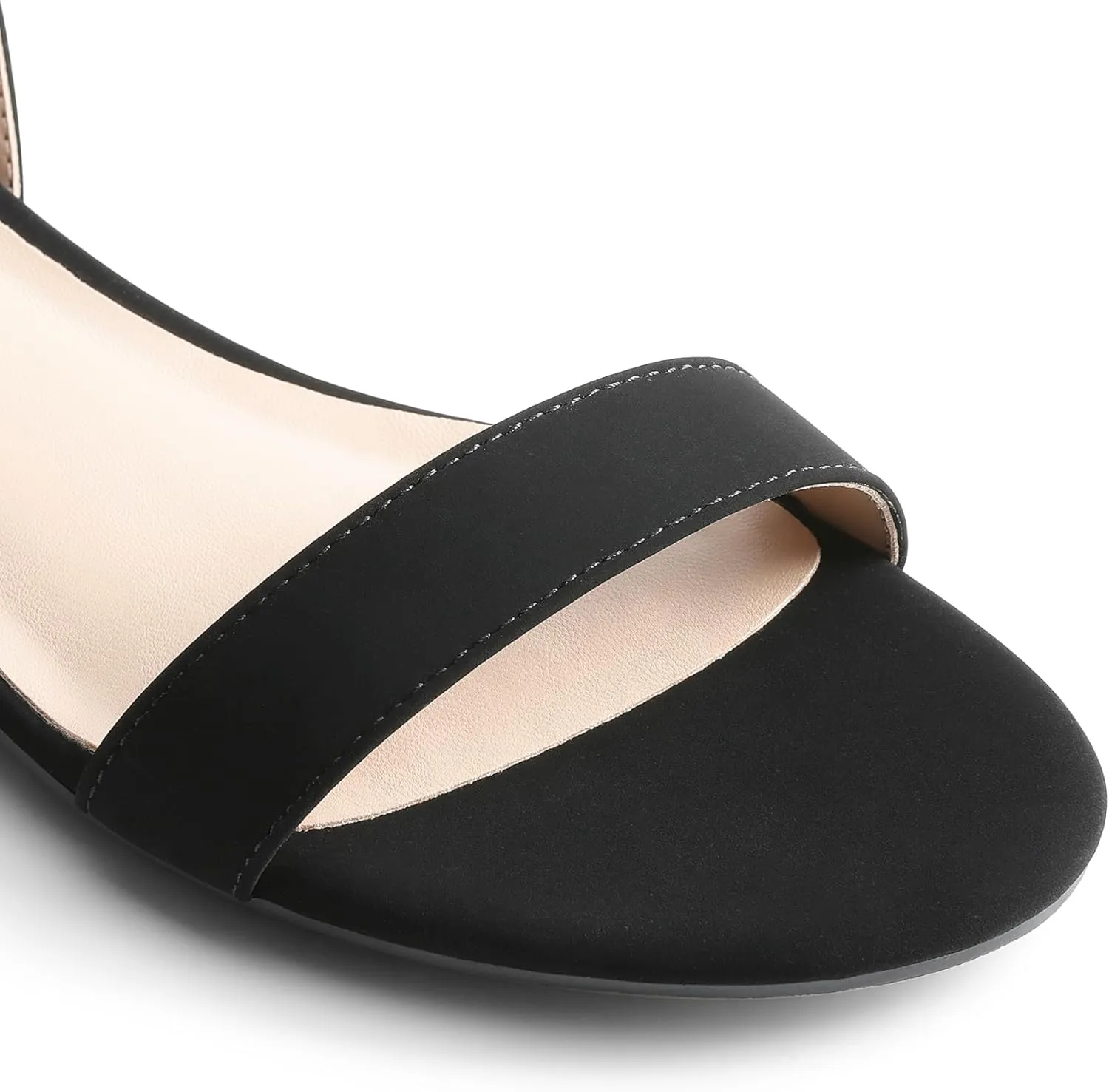 DREAM PAIRS Women Black White Nude Clear Sandals Low Heel Dressy Sandals Ankle Strap Open Toe Chunky Block Heeled Summer Classic Comfortable Flat Shoes