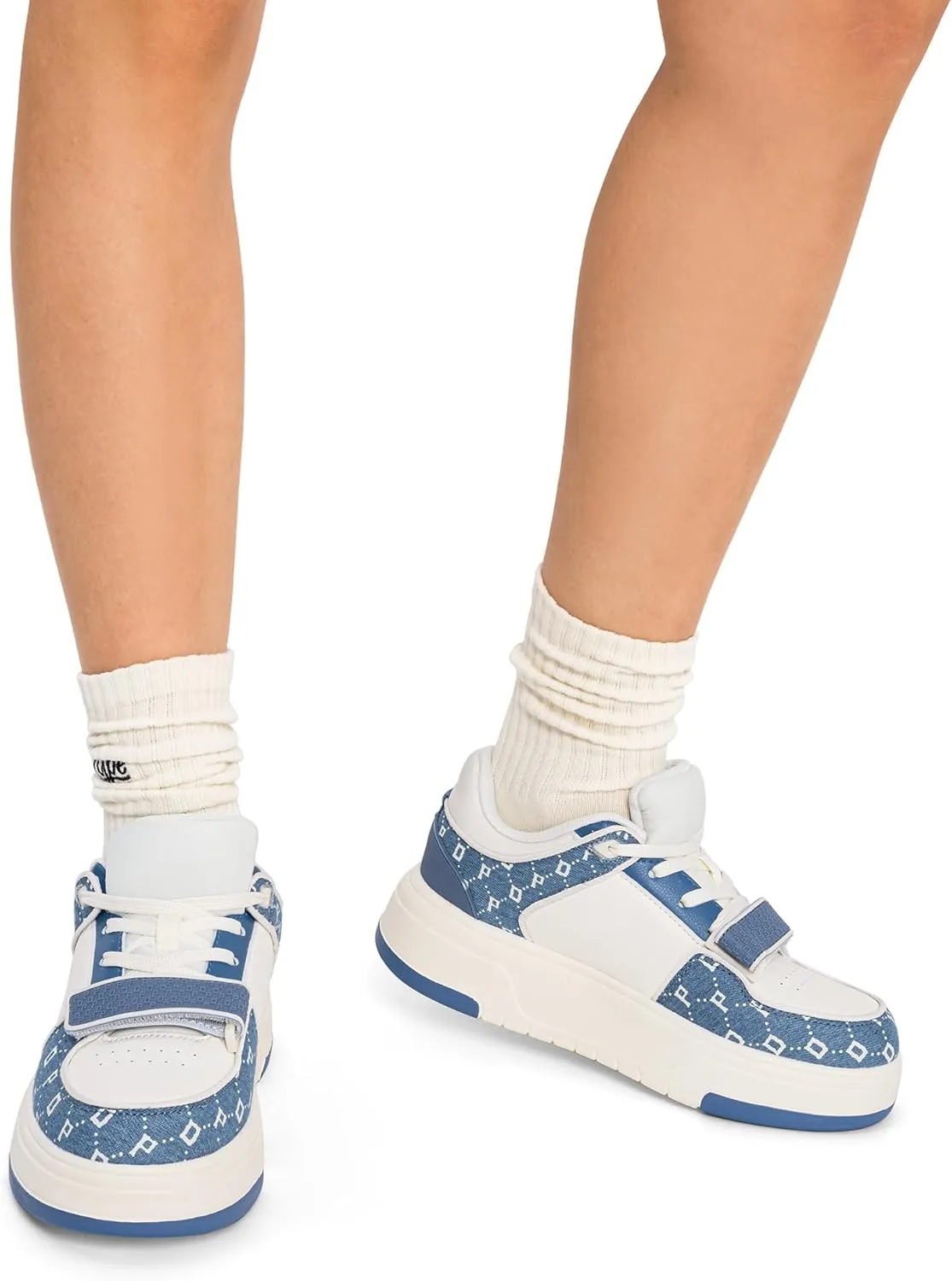 DREAM PAIRS Women Platform Chunky Sneakers Leather Oli Casual Fashion Sneaker
