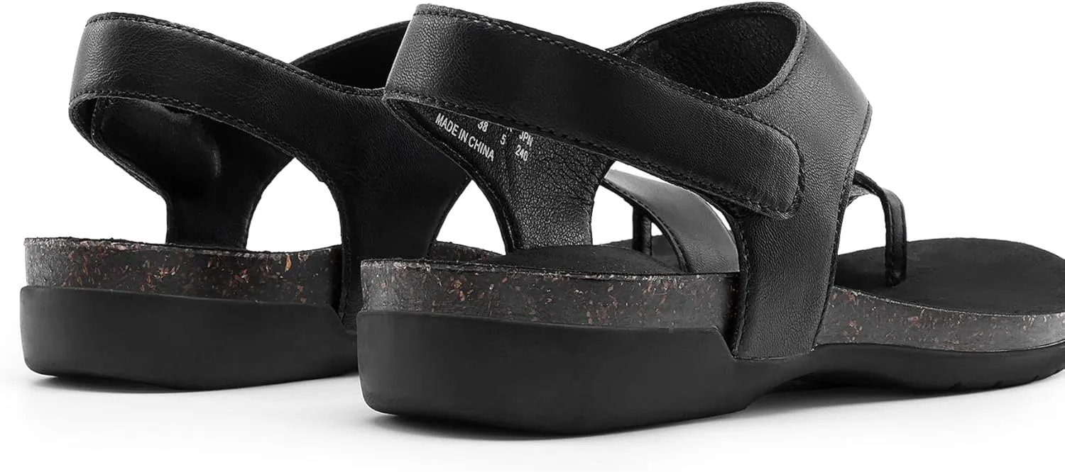 DREAM PAIRS Women's Comfortable Cork Footbed Arch Support Sandals Casual to Dressy Thong Walking Flat Sandals for Summer
