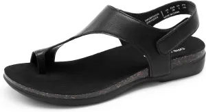 DREAM PAIRS Women's Comfortable Cork Footbed Arch Support Sandals Casual to Dressy Thong Walking Flat Sandals for Summer