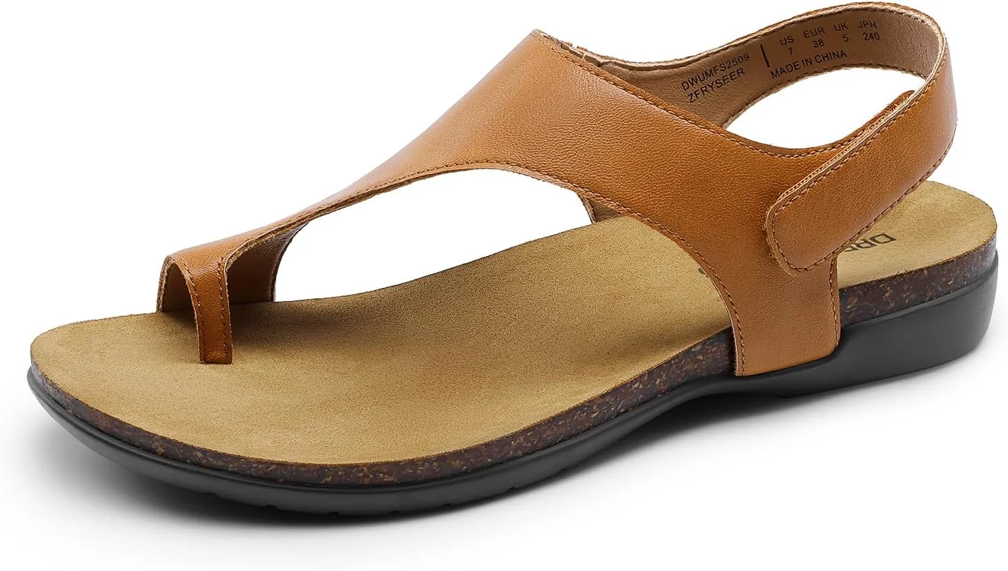 DREAM PAIRS Women's Comfortable Cork Footbed Arch Support Sandals Casual to Dressy Thong Walking Flat Sandals for Summer