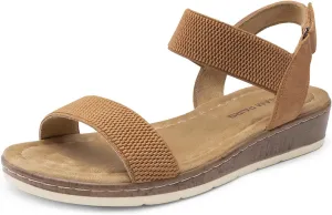 DREAM PAIRS Women's Comfortable Dressy Cork Low Wedge Heels Cute Summer One Band Casual Flat Sandals with Adjustable Ankle Strap