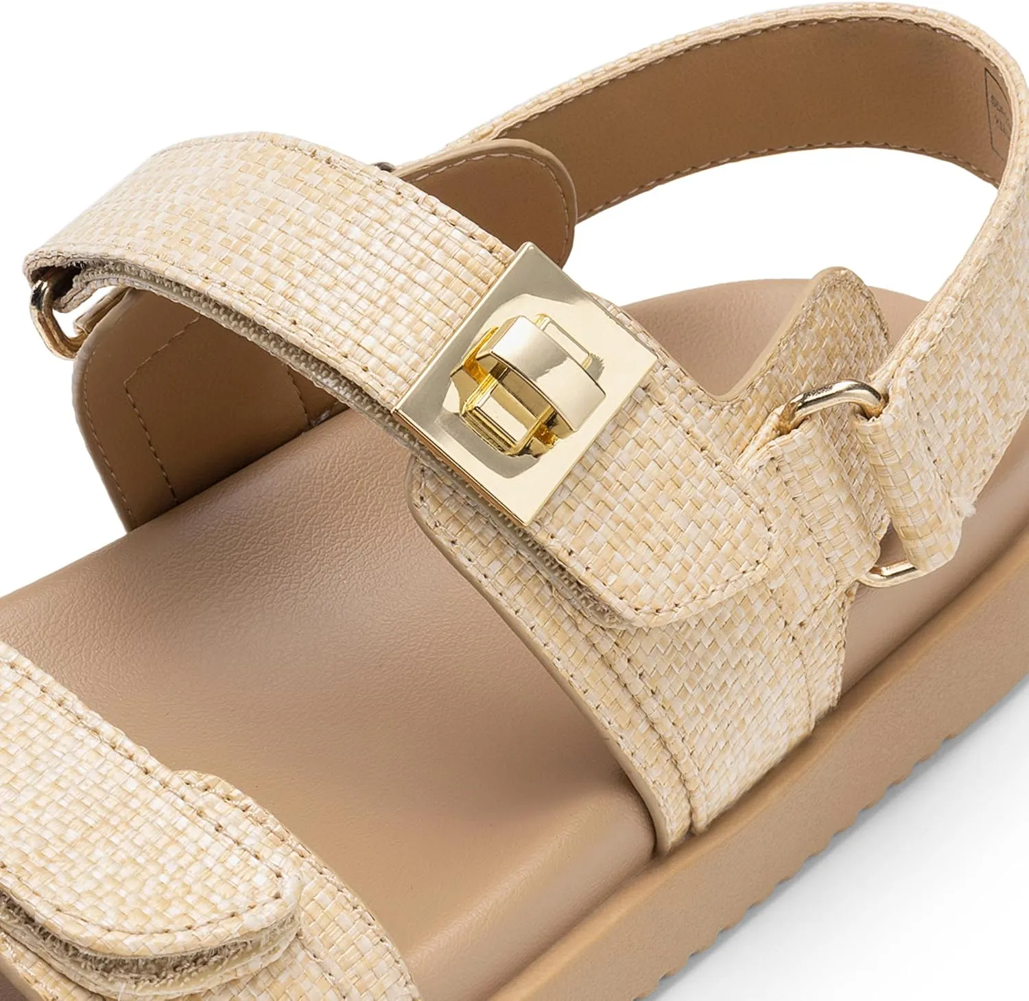 DREAM PAIRS Women's Comfortable Open Toe Flat Sandals Fashion One Band Summer Dessy Sandals