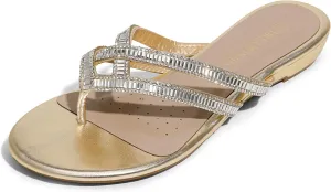 DREAM PAIRS Women's Fashion Rhinestones Design Slides Sandals