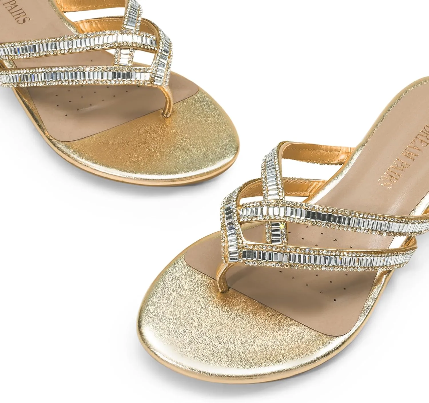DREAM PAIRS Women's Fashion Rhinestones Design Slides Sandals