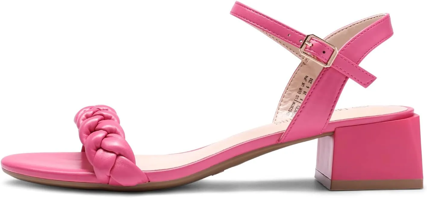 DREAM PAIRS Women's Low Heels for Women Braided Open Toe Ankle Strap Block Chunky Heel Sandals Holiday Party Wedding Dress Pumps Shoes