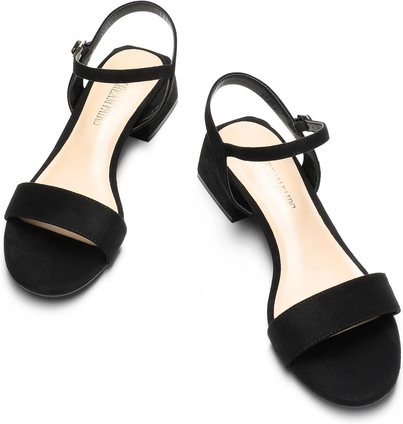 DREAM PAIRS Women's Low Heels for Women Classic Open Toe Ankle Strap Block Chunky Heel Sandals Holiday Party Wedding Dress Pumps Shoes