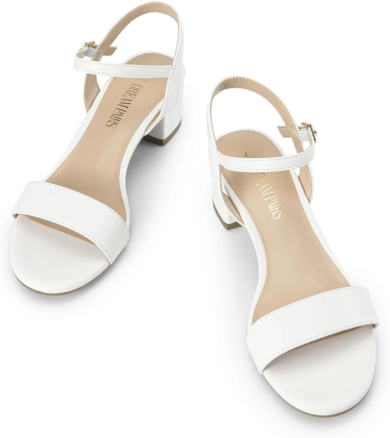 DREAM PAIRS Women's Low Heels for Women Classic Open Toe Ankle Strap Block Chunky Heel Sandals Holiday Party Wedding Dress Pumps Shoes