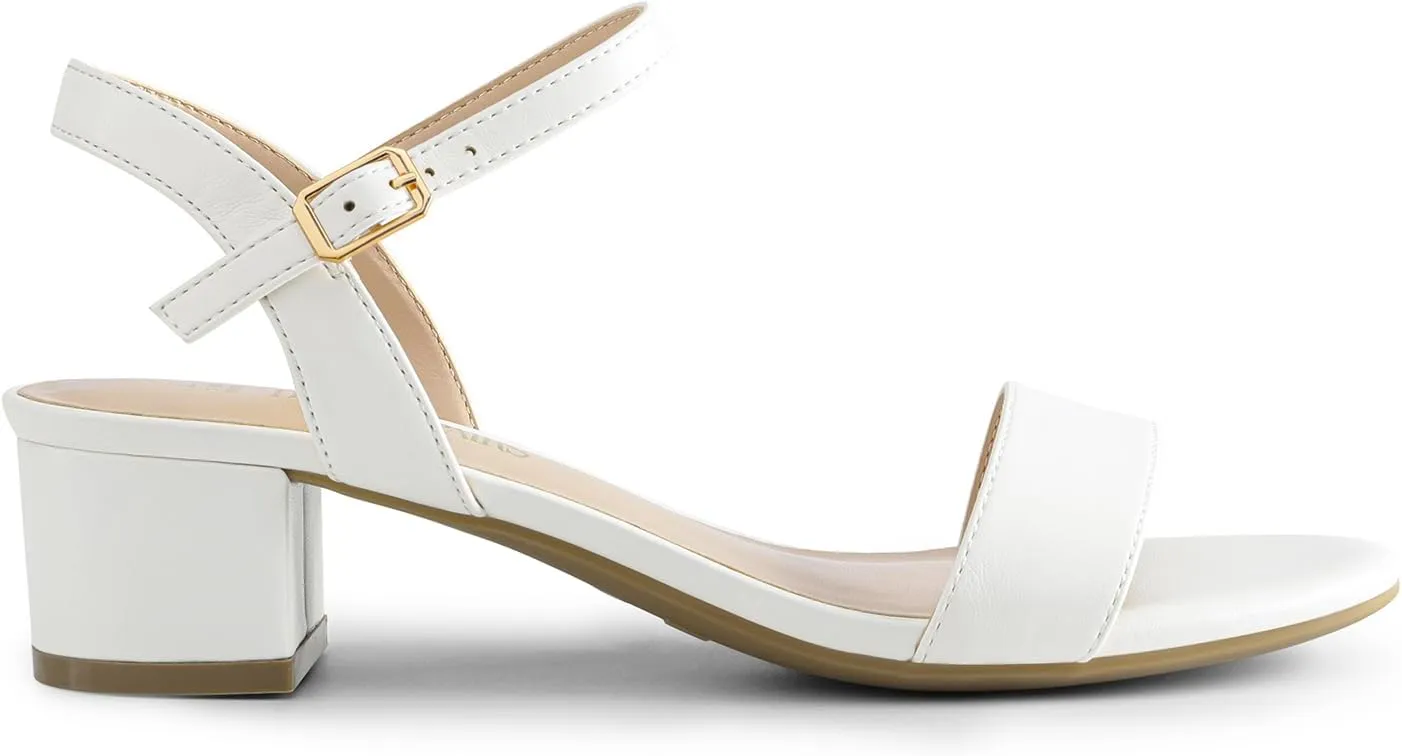 DREAM PAIRS Women's Low Heels for Women Classic Open Toe Ankle Strap Block Chunky Heel Sandals Holiday Party Wedding Dress Pumps Shoes