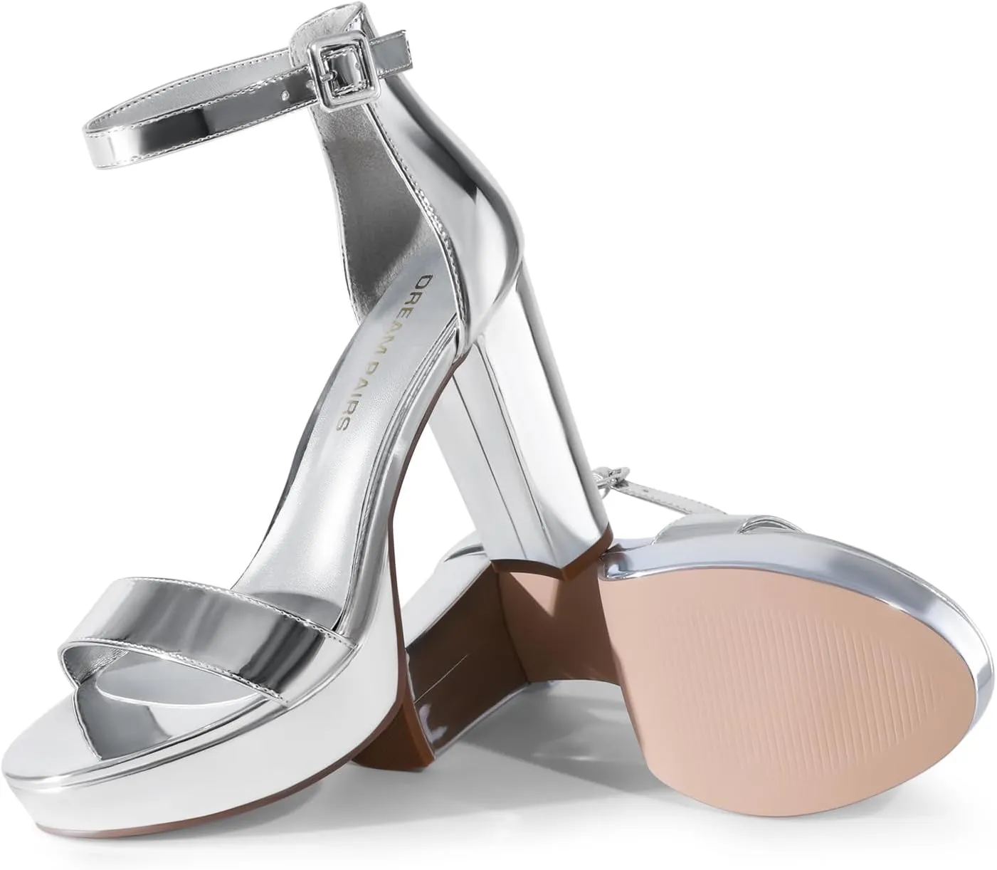 DREAM PAIRS Women's Platform Chunky High Heeled Sandals Open Toe Block Heels Ankle Strap Dress Shoes for Wedding Party Evening
