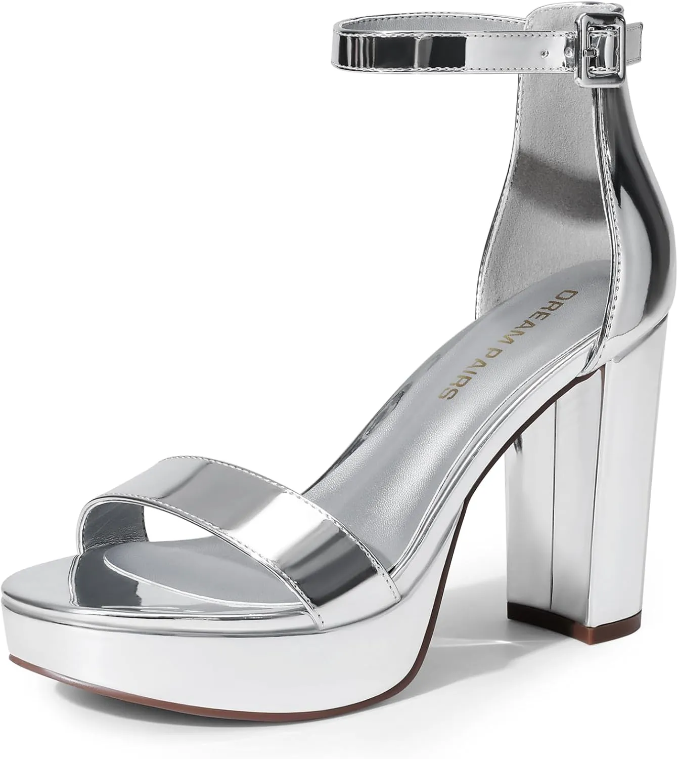 DREAM PAIRS Women's Platform Chunky High Heeled Sandals Open Toe Block Heels Ankle Strap Dress Shoes for Wedding Party Evening