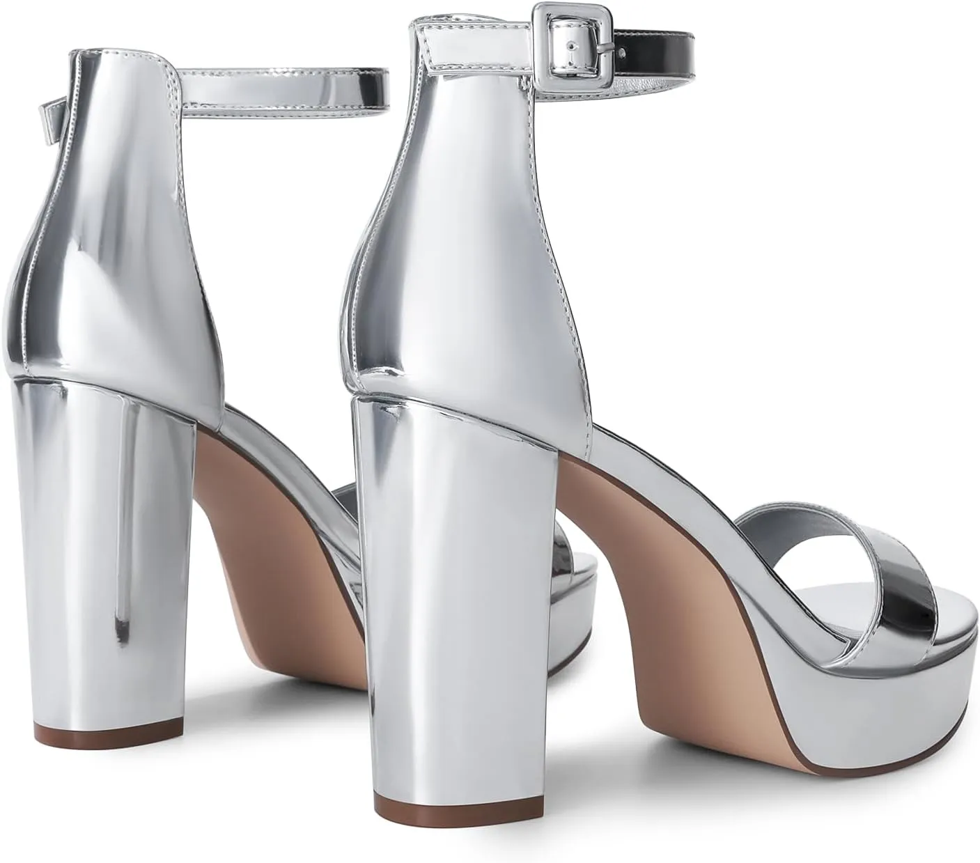 DREAM PAIRS Women's Platform Chunky High Heeled Sandals Open Toe Block Heels Ankle Strap Dress Shoes for Wedding Party Evening