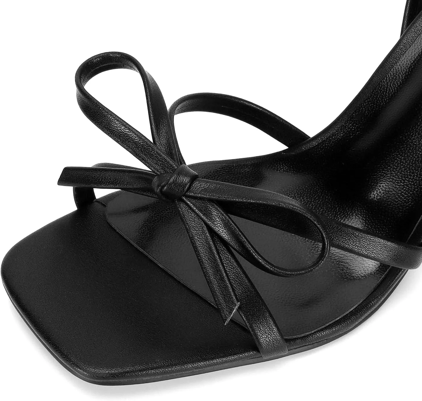 Dsevht Gold Bow Heels for Women Sexy Stiletto Strappy Heeled Sandals Square Open Toe Bow Knot Metallic Slingback Heels Dress Shoes