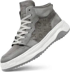 Fashion Sneakers for Men Women, Cowhide Premium Leather Luxury Designer Shoes, Breathable and Comfort Tennis Walking Shoes for Casual Dress