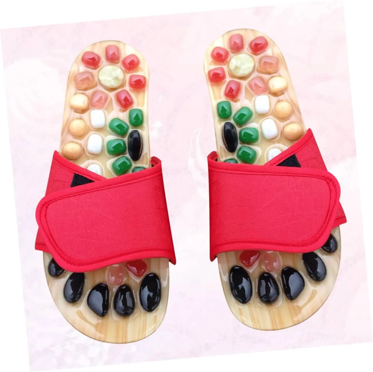 Feet Massage Sliers for Men Women Acupressure Massage Slippers Jade Stones Health Shoes