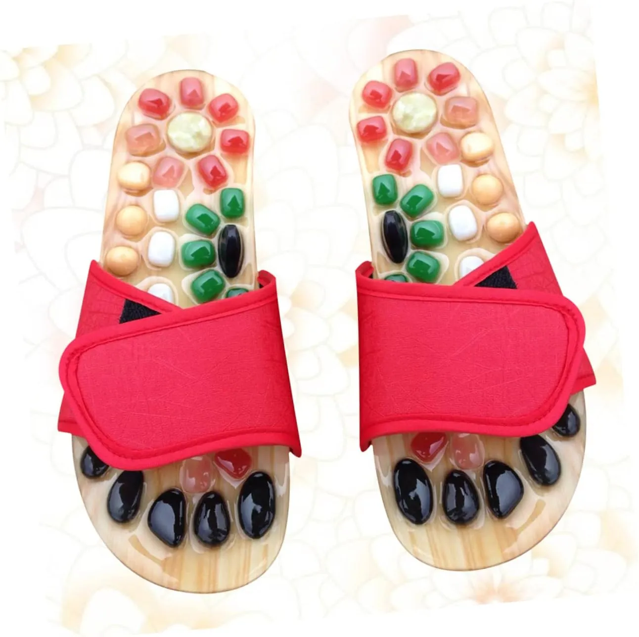 Feet Massage Sliers for Men Women Acupressure Massage Slippers Jade Stones Health Shoes