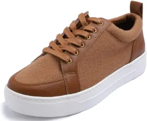 FEVERSOLE Women's Comfort Lightweight Sneaker Vegan Leather Platform Casual Walking Shoes