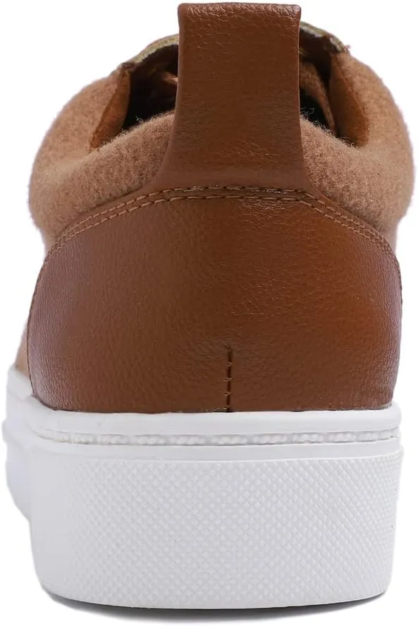 FEVERSOLE Women's Comfort Lightweight Sneaker Vegan Leather Platform Casual Walking Shoes