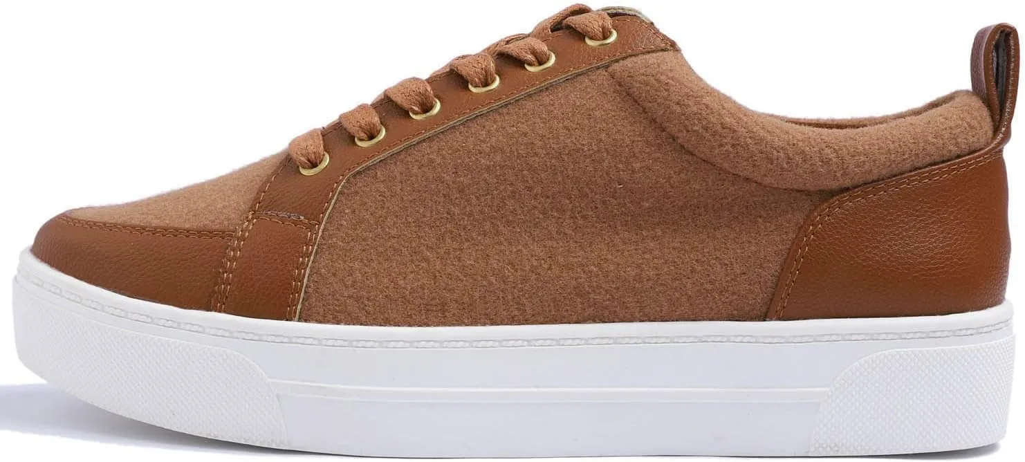 FEVERSOLE Women's Comfort Lightweight Sneaker Vegan Leather Platform Casual Walking Shoes