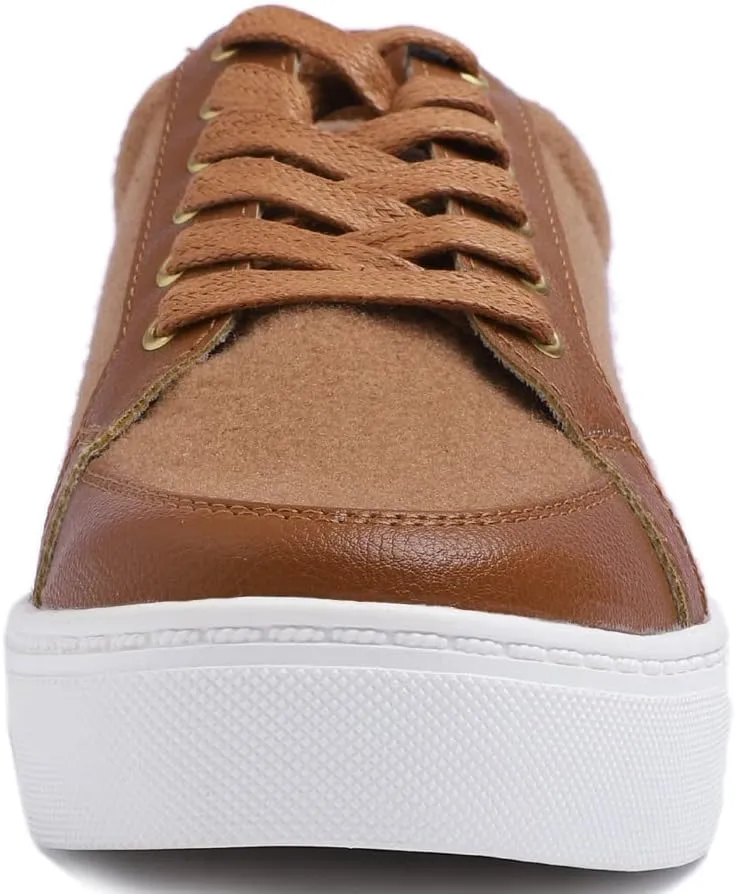 FEVERSOLE Women's Comfort Lightweight Sneaker Vegan Leather Platform Casual Walking Shoes