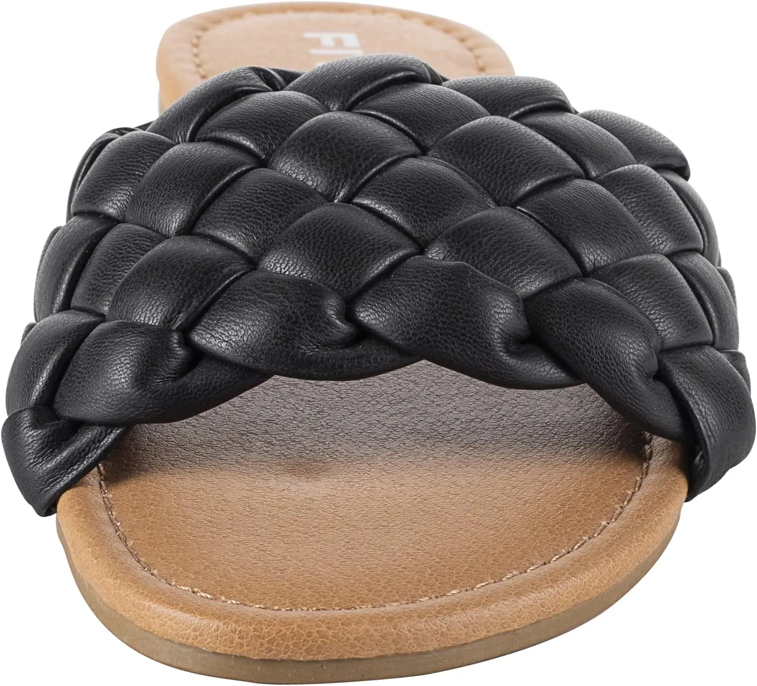 FITORY Womens Flat Sandals Fashion Round Open Toe Slip On Slides with Braided Strap Slippers for Summer Size 6-11