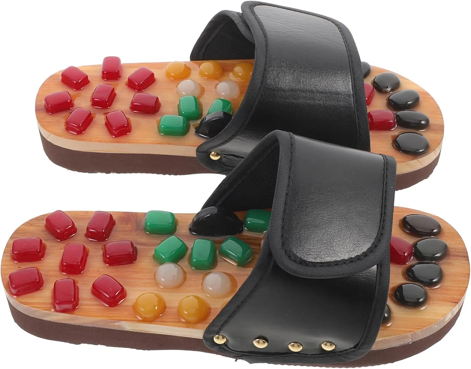 Foot Health Massage Shoes Slippers for Women Natural Jade Massage Sandals Comfortable Pu/ev