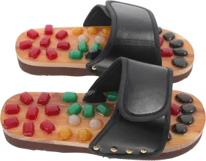 Foot Health Massage Shoes Slippers for Women Natural Jade Massage Sandals Comfortable Pu/ev