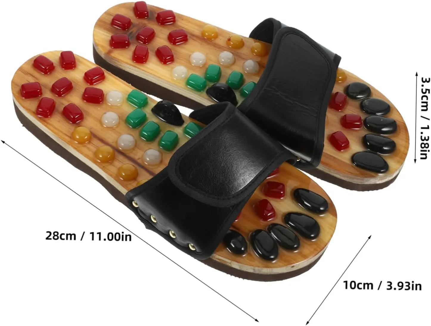 Foot Relaxing Slippers Massage Shoes Natural Jade Cobblestone Sandals Foot Health Care Size 43-44