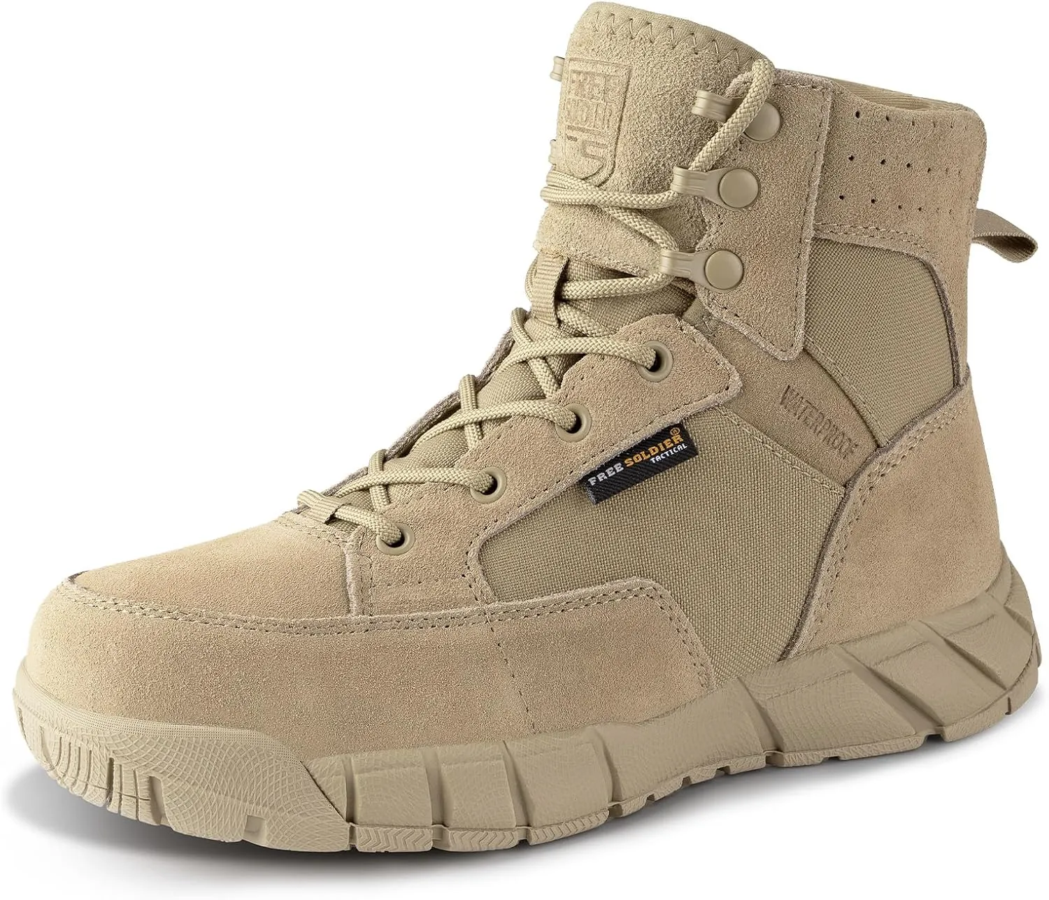 FREE SOLDIER Hiking Work Boots Women's Tactical Boots 6 Inches Lightweight Waterproof Military Boots Outdoors Desert Boots