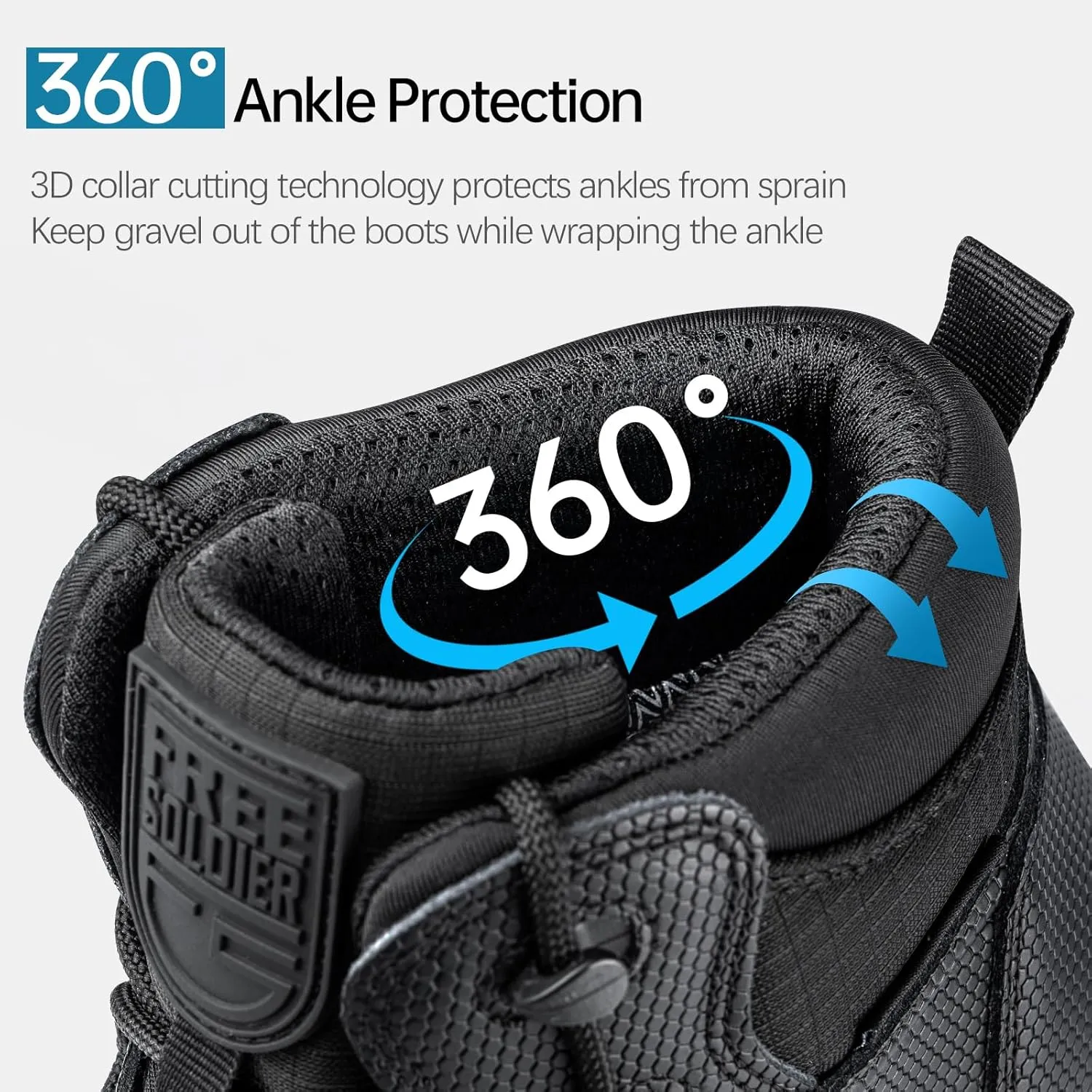 FREE SOLDIER Men's Waterproof Hiking Boots Mens Lightweight Outdoor Mid Trekking Climbing Boots for Men
