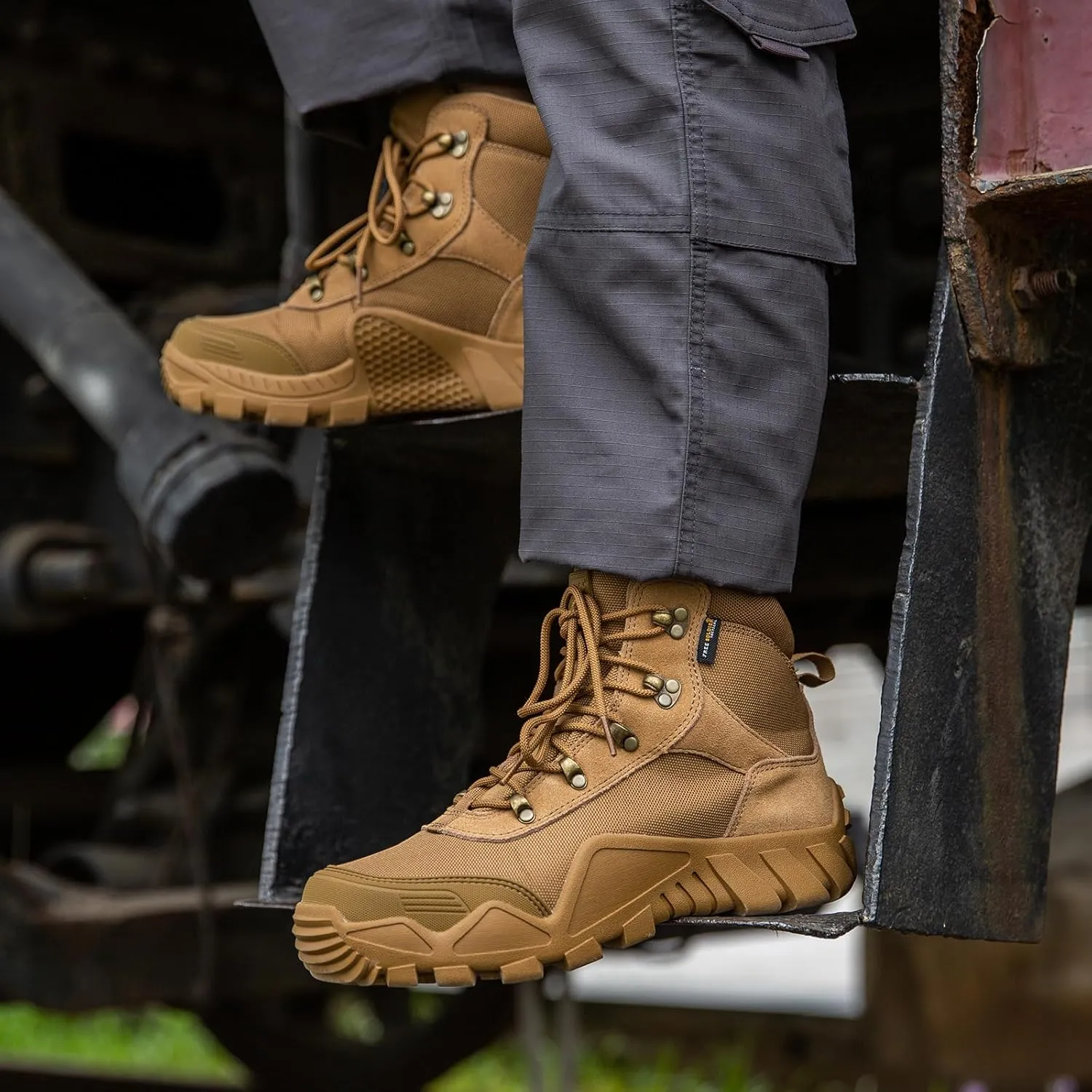 FREE SOLDIER Men's Waterproof Hiking Military Boots