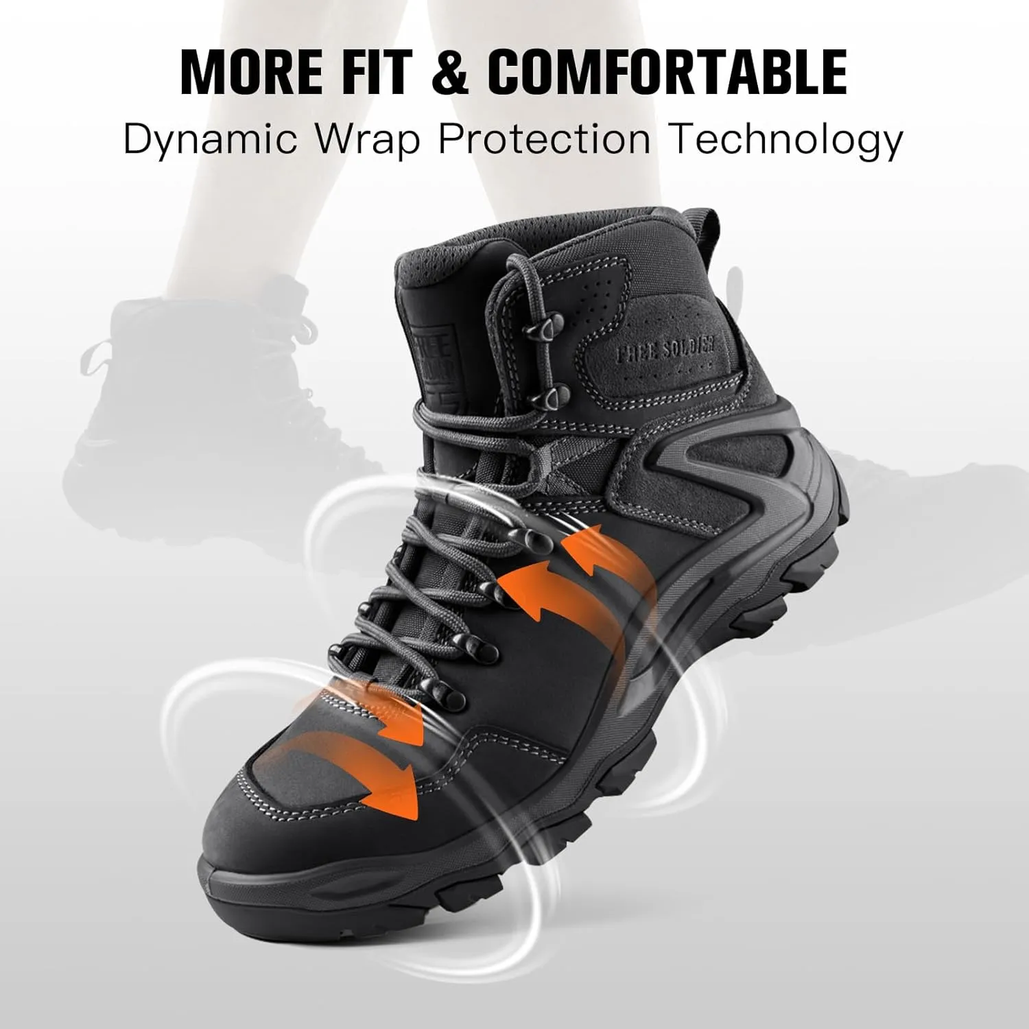 FREE SOLDIER Mens Waterproof Tactical Hiking Boots Combat Work Boots Desert Military Boots