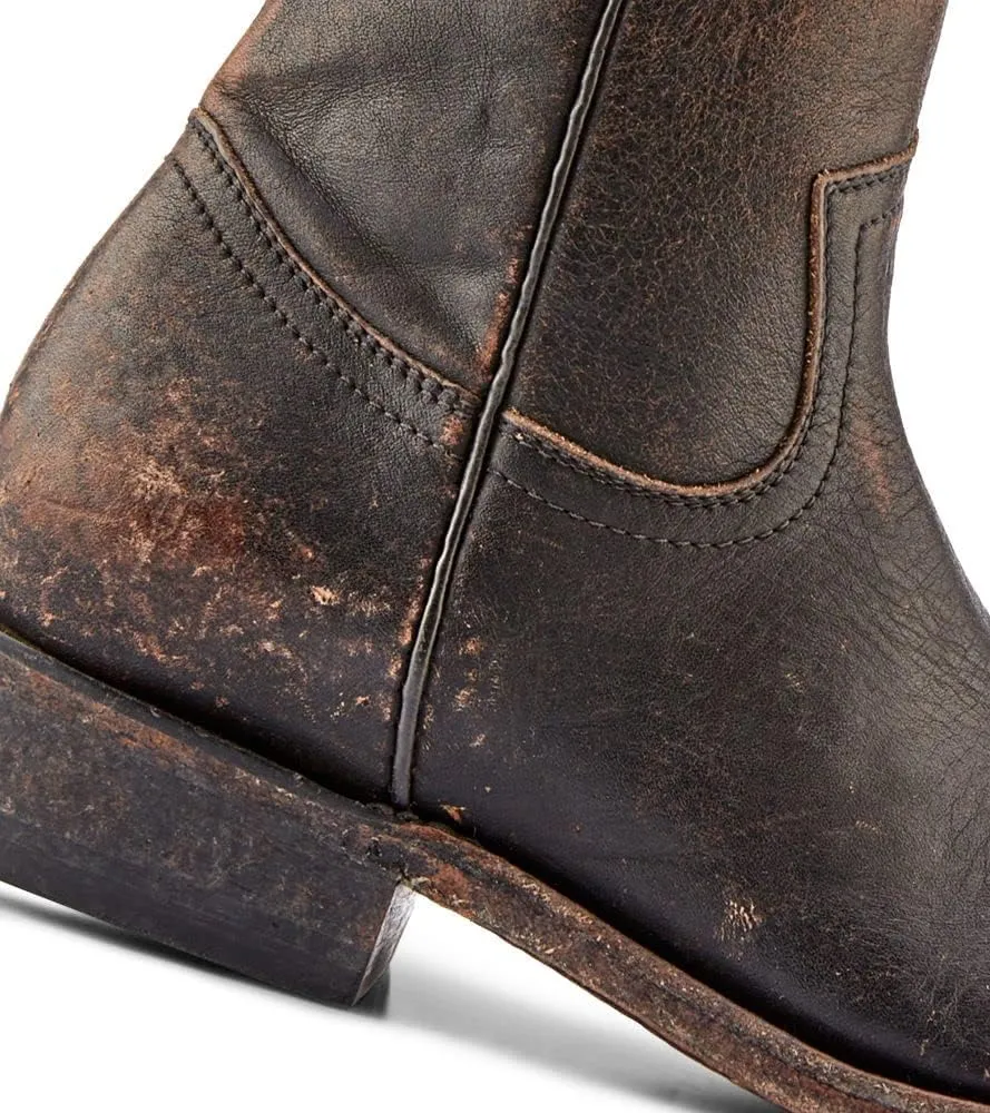 Frye Billy Inside Zip Booties for Women Crafted from Antiqued Leather with Wellington Stitchwork, Brass Hardware - 5 ¾” Shaft