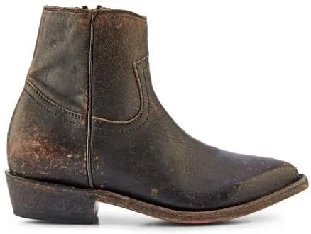 Frye Billy Inside Zip Booties for Women Crafted from Antiqued Leather with Wellington Stitchwork, Brass Hardware - 5 ¾” Shaft