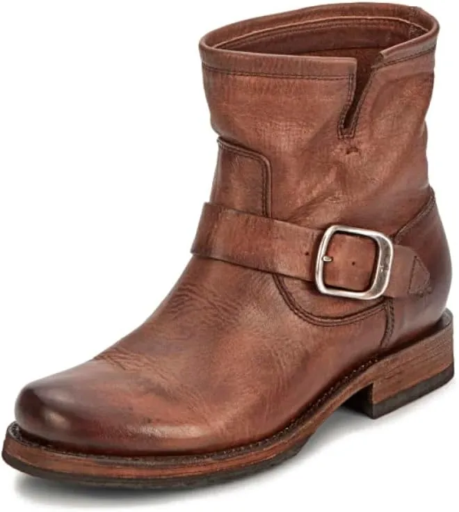Frye Veronica Booties for Women Made from Full Grain Brush-Off Leather with Antique Metal Hardware and Waterproof, Hand-Stitched Goodyear Welt Construction