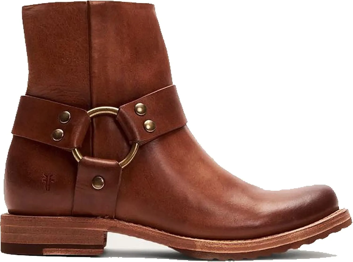 Frye Veronica Harness Short 6" Booties for Women - Leather Upper with Luxurious Leather Lining, Inside Zipper, Snap Harness, and Rubber Lug Outsole