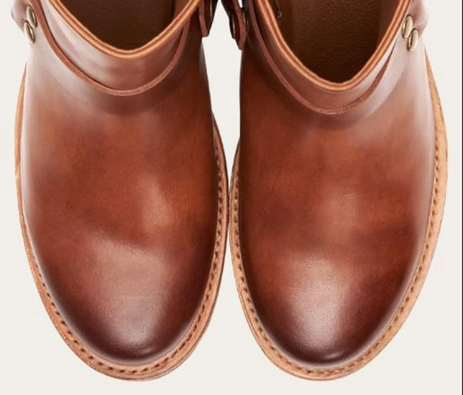 Frye Veronica Harness Short 6" Booties for Women - Leather Upper with Luxurious Leather Lining, Inside Zipper, Snap Harness, and Rubber Lug Outsole