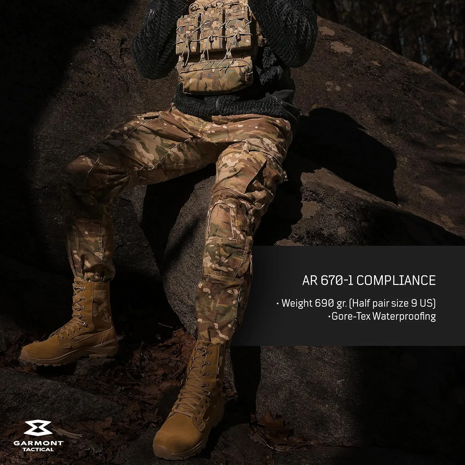 GARMONT TACTICAL T8 Extreme EVO GTX Military Combat Boots for Men and Women, Army, Air Force, AR670-1 Compliant, Waterproof Insulated Outdoor Footwear, Suede Leather Shoes