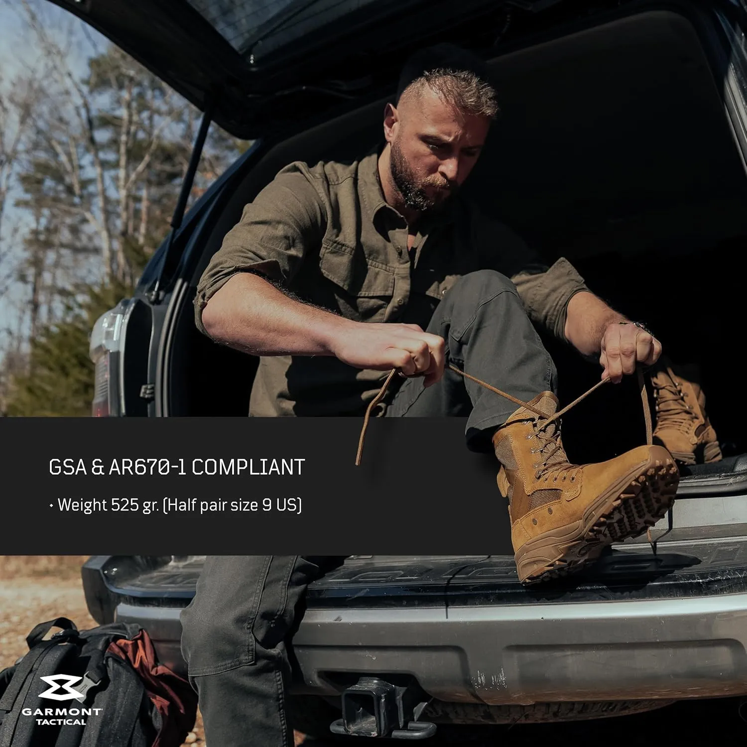 GARMONT TACTICAL T8 NFS 670 T.A.A. Military Combat Boots for Men and Women, Army, Air Force, T.A.A., AR670-1 and GSA Compliant Footwear, Lightweight, Suede Leather